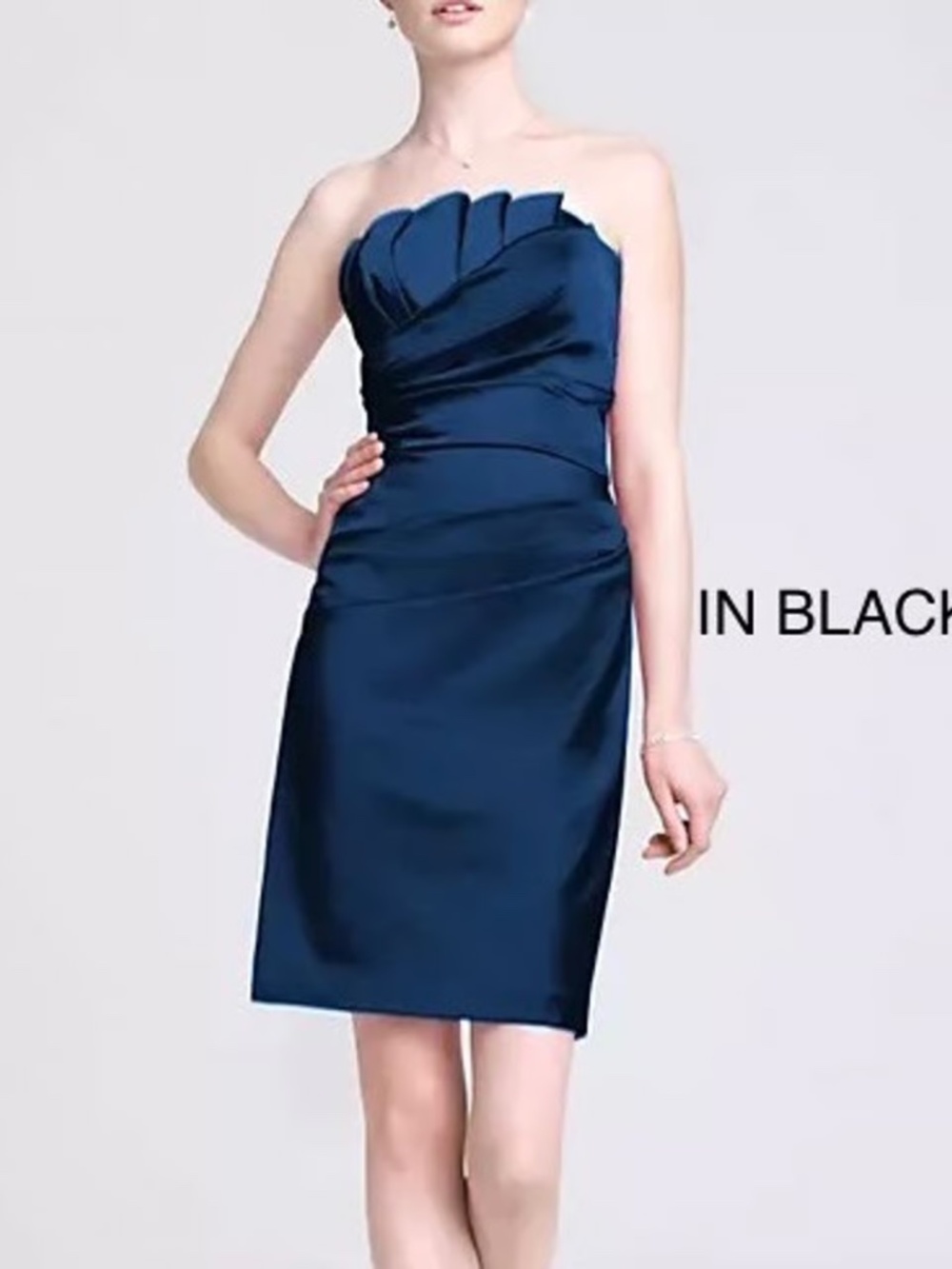 Black stretch satin dress with crumb catcher detail (retail $135)  - womens 8, l
